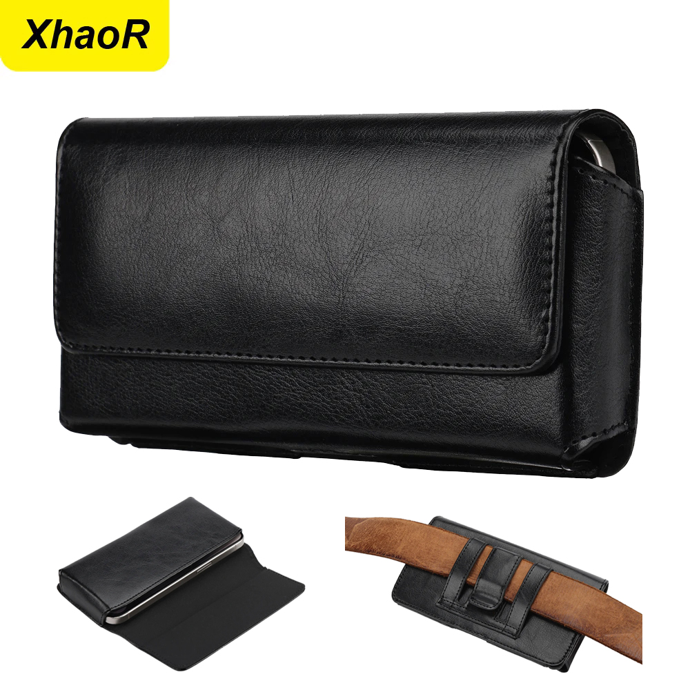 Phone Accessories Pouch - Kantong Kulit Universal dengan Klip Sabuk