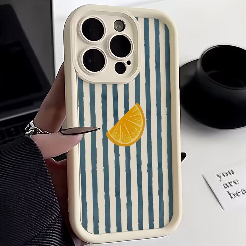 X Phone Accessories - Casing Ponsel Pola Irisan Lemon Bergaris