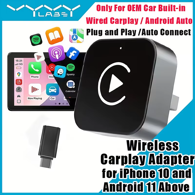 Phone Accessories Online - Adaptor CarPlay Nirkabel 2-in-1 Plug-and-Play untuk