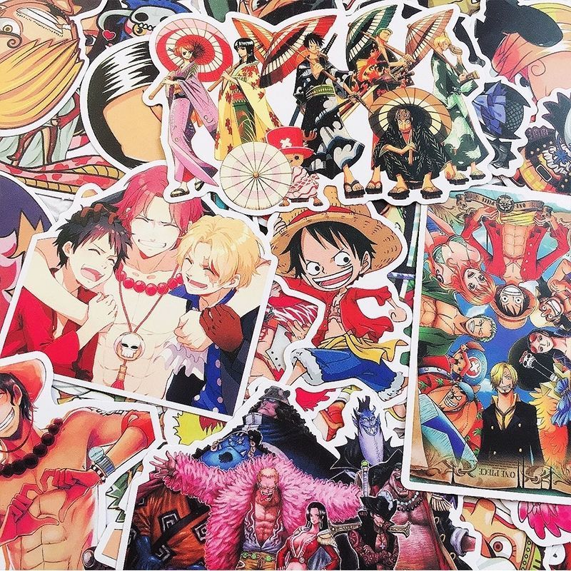 Phone Accessories Pouch - 120 Buah Stiker One Piece Lucu