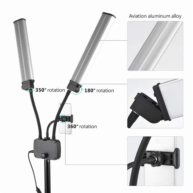 Lampu LED Video dua Lengan 45W - Led Strip Selfie ulasan dan harga
