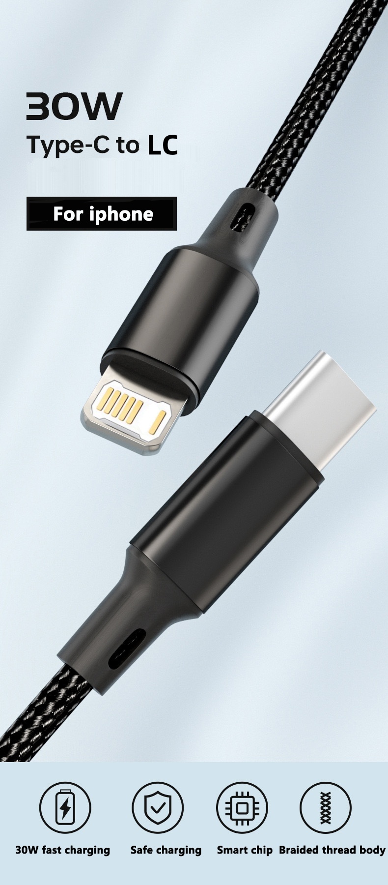 Kabel USB PD 30W untuk iPhone  - Phone Accessories Online ulasan dan harga