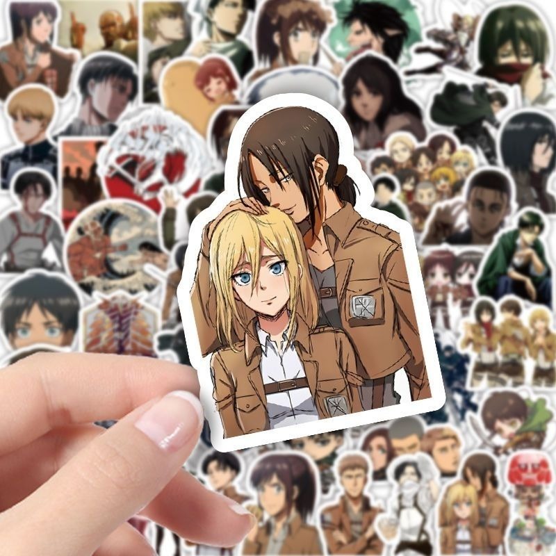 60 Buah Stiker Anime Attack On - Phone Accessories Pouch ulasan dan harga